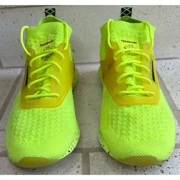 Reebok Men’s Zoku Runner Ultra Knit Solar Yellow Neon Sneakers Sz 10.5 - Picture 4 of 15